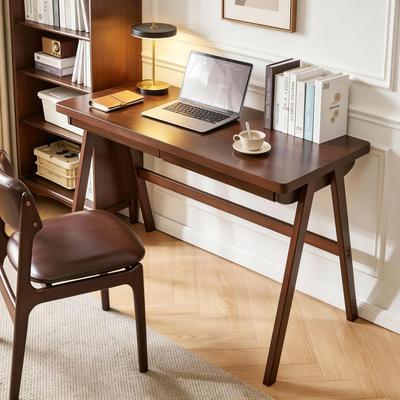 100% Solid Rubber Wood Computer Desk,Standard Thick Home Office Study Table