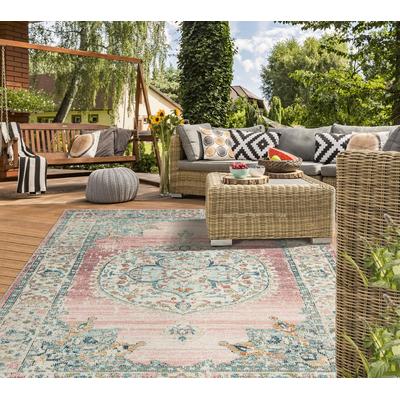 Teppich THE CARPET "Palma", pink, B:120cm H:4mm L:170cm, Polypropylen, Teppiche, Teppich, Outdoor moderner robuster In und Outdoor Teppich