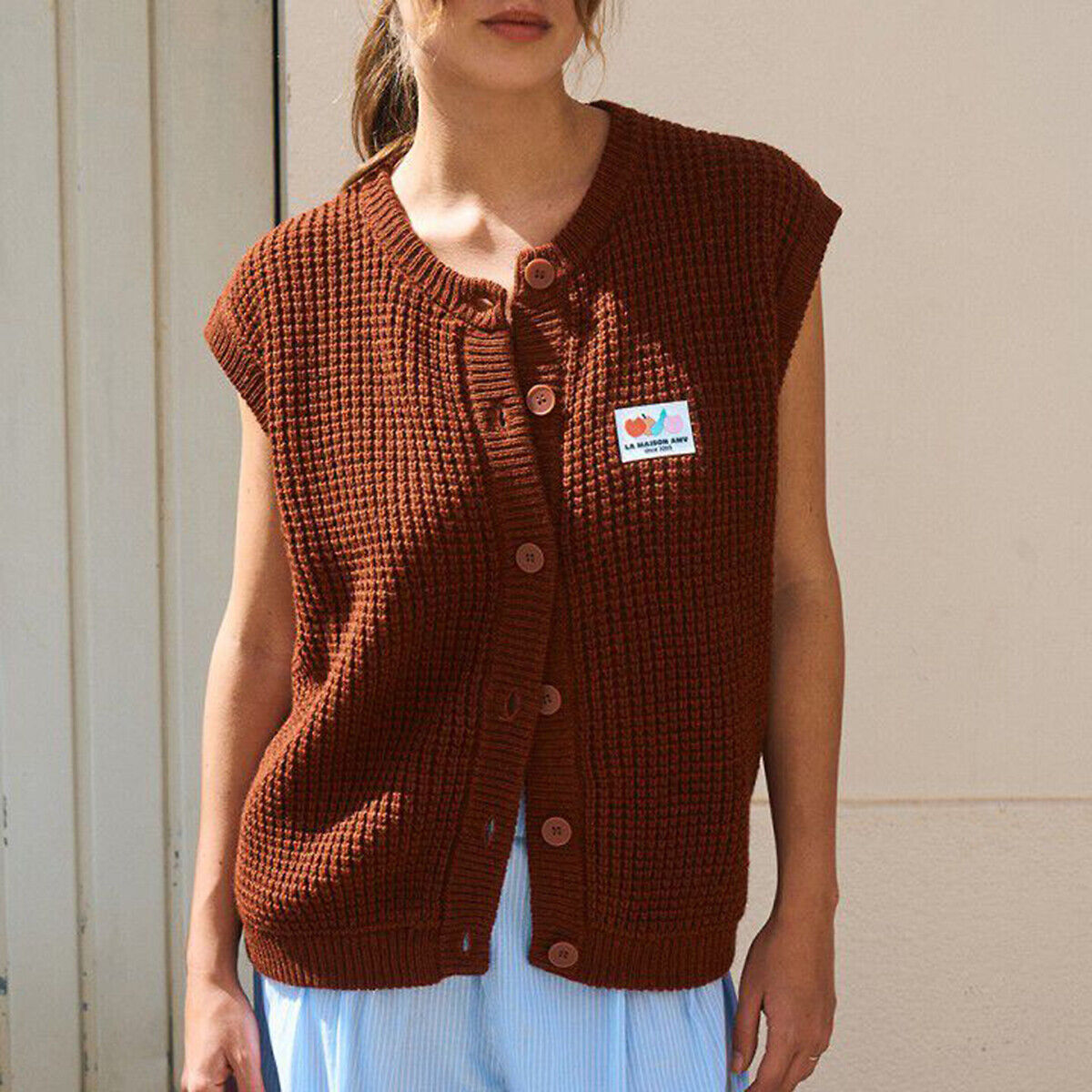 AMERICAN VINTAGE Gilet ample col rond, sans manches, CRASHWAY