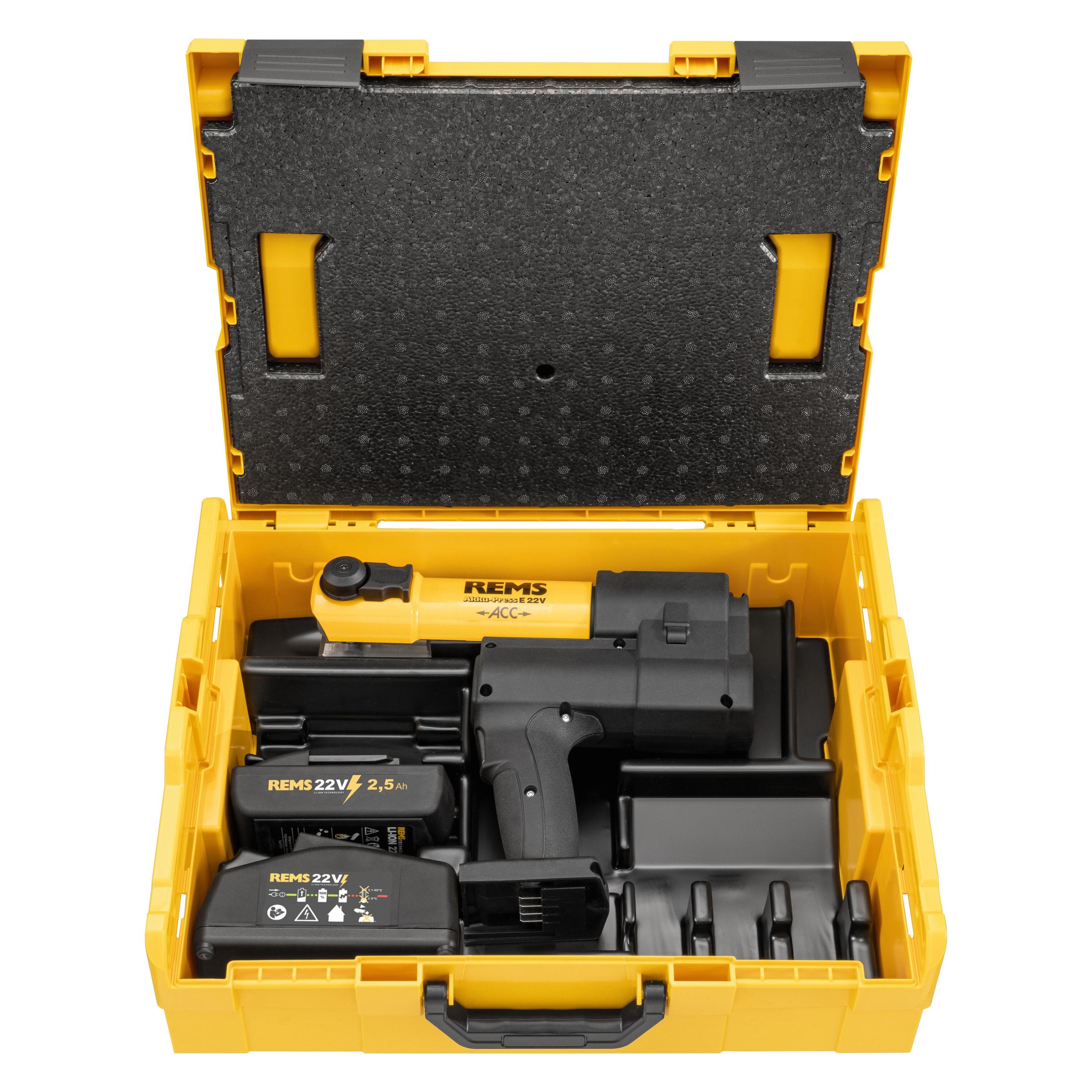 GCS Cordless pipe pressing tool REMS Akku-Press E 22V ACC (Rohrpresse) (576017 R220)