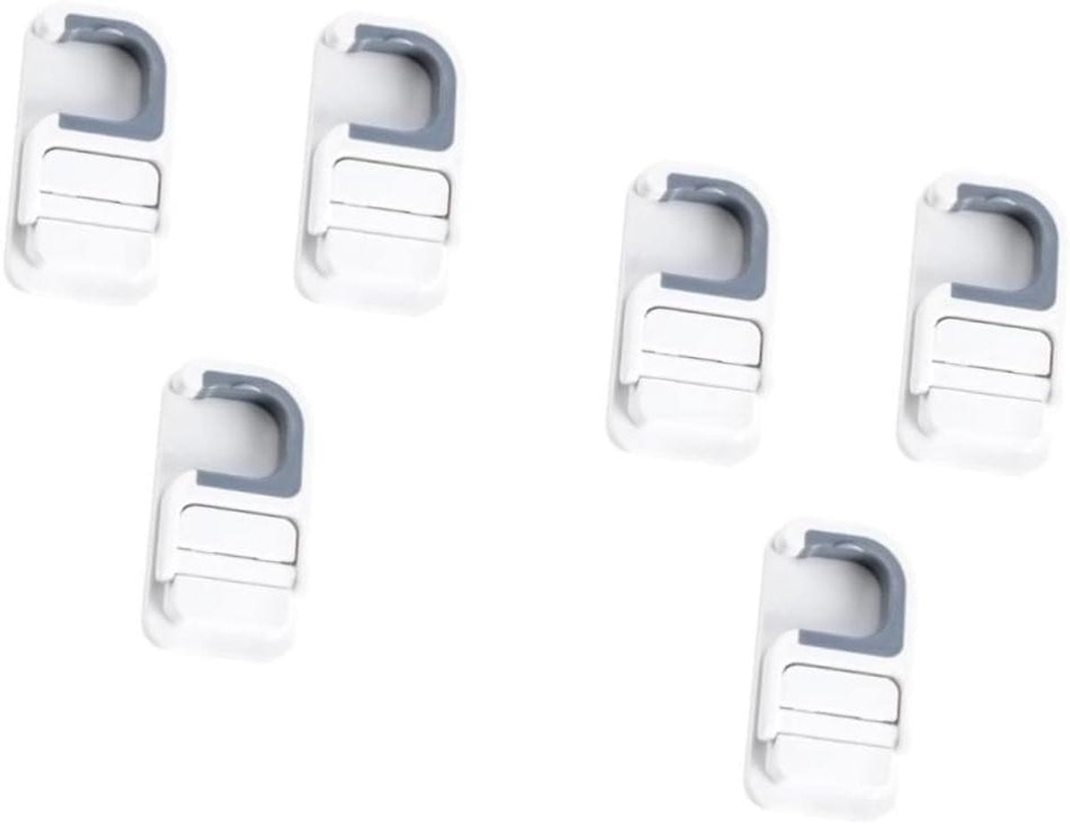 Set van 6 zelfklevende wandbezemhouders en dweilclips voor wandmontage