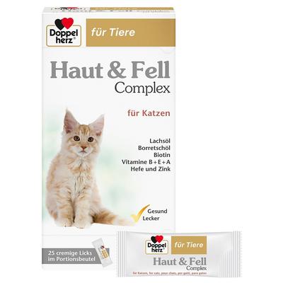 Doppelherz für Tiere Haut&Fell Compl.Port.B.f.Kat. 25 St Paste