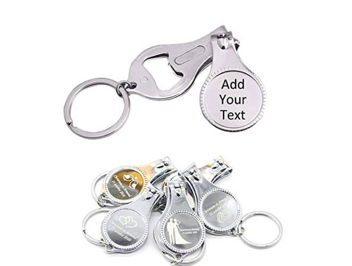 Personalisierter Flaschenöffner, Nagelknipser, Schlüsselanhänger, vielseitig und langlebig, personalisierte Geschenke, privat, individuelle Partygeschenke, Hochzeit, Brauerei, Weihnachtslogo, 80 Stück