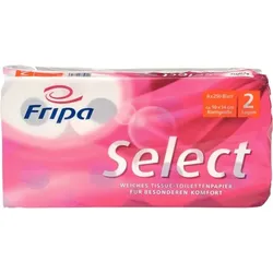 Fripa Toilettenpapier Select, 2-lagig, tissue, hochweiß, Blatt = 10 x 14 cm, VE = 1 Packung á 8 x 250 Blatt