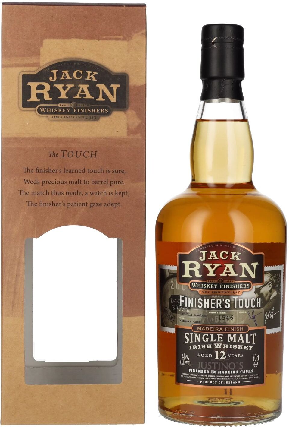 Jack Ryan Whiskey Jack Ryan 12 Years Old FINISHER'S TOUCH Single Malt Irish Whiskey Madeira Finish 46% Vol. 0,7l in Geschenkbox
