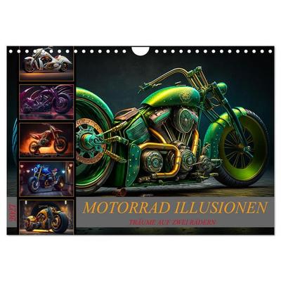 Motorrad illusionen (Wandkalender 2027 DIN A4 quer), CALVENDO Monatskalender