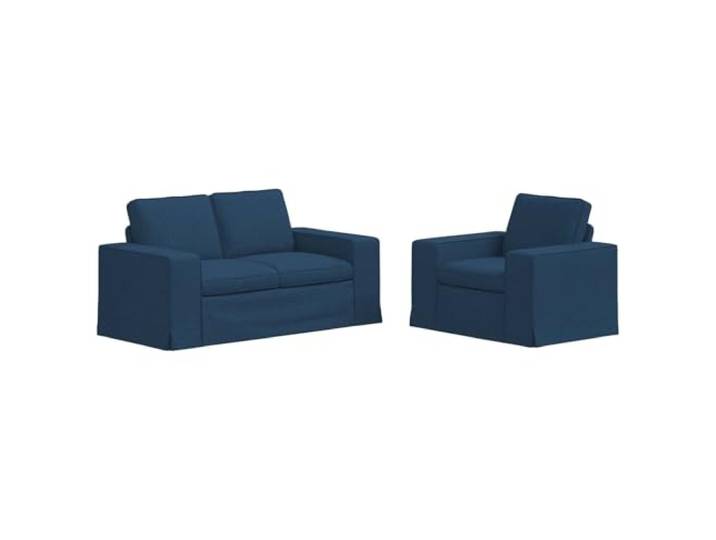 Todiikf Sofagarnitur 2-Teilig Couch Set aus Stoff Wohnzimmer Blau Modulares 2er Sofa Set mit atmungsaktivem Stoffbezug und stabilem Metallrahmen für Wohnzimmer und Gästezimmer.
