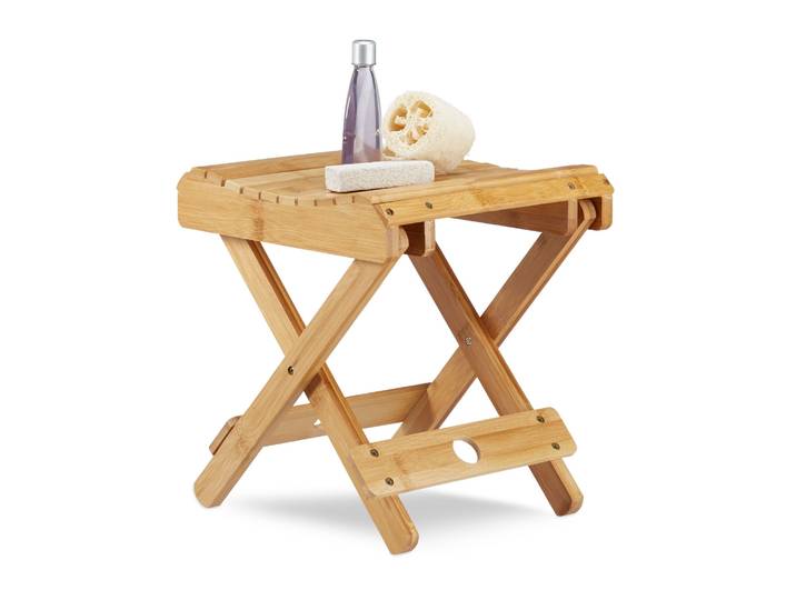Hocker zum Klappen Bambus Hellbraun