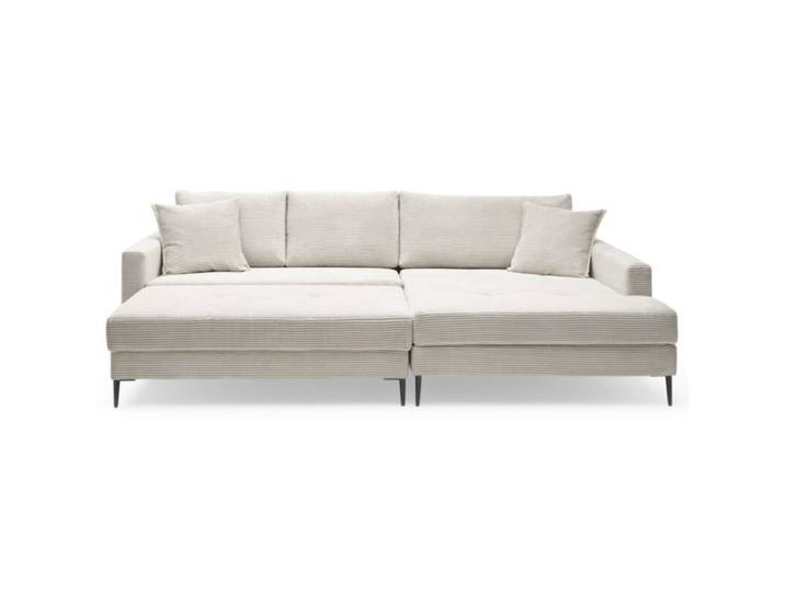 Trendstore Hilary Ecksofa in Cord mit Megahocker - Cord Zoom cre