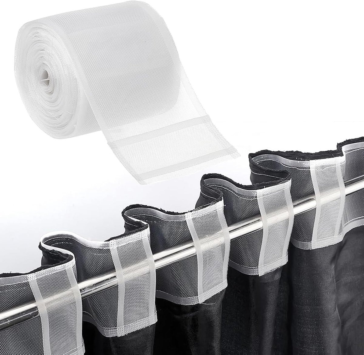 Gordijnband 10x10 cm - Transparant met Lussen - Nylon voor Raam en Deurgordijnen - SnelShoppen