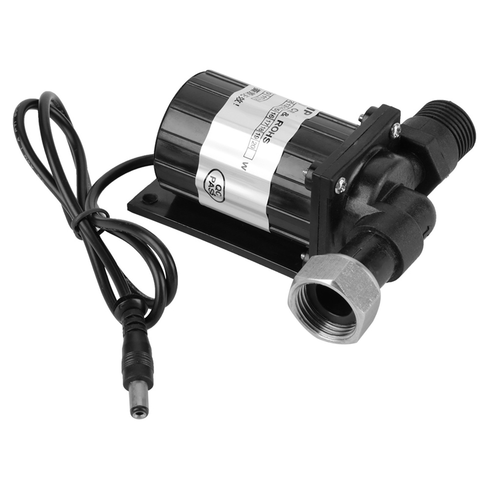 Cocosity Borstelloze Waterpomp, 12V 10W, Zwart, Hoge Temperatuurbestendigheid en Stil