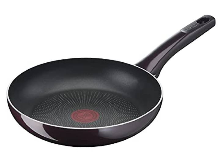 Tefal D52202 Resist Intense braadpan 20 cm anti-aanbaklaag Flame Protect sterk thermosignaal diepe vorm eenvoudige reiniging veilig bordeauxrood