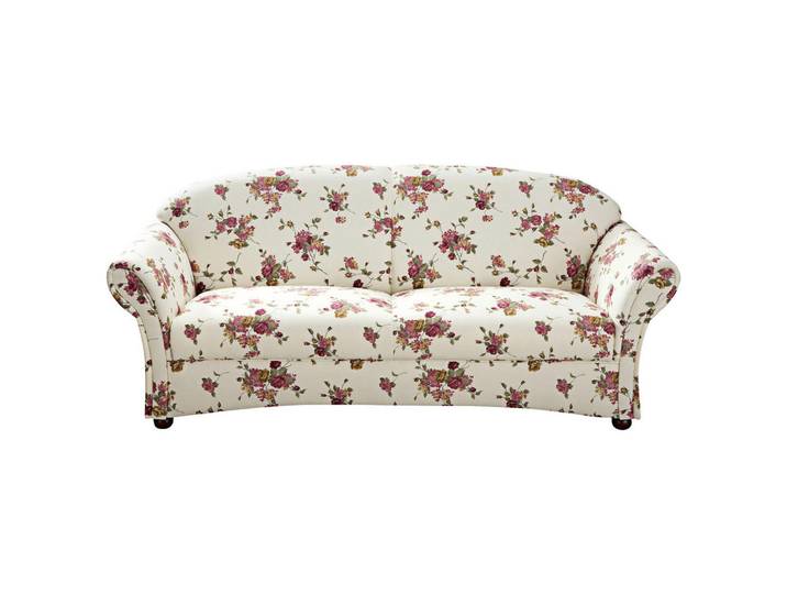 Max Winzer 3-Sitzer-Sofa, Rot, Beige, Holz, Blume, 202x85x81 cm, Goldenes M, Made in Europe, Rücken echt, Wohnzimmer, Sofas & Couches, Sofas, 3-Sitzer Sofas
