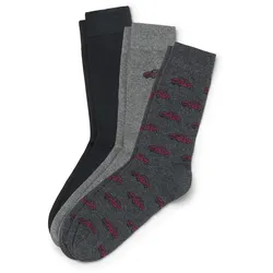 Tchibo - 3 Paar Socken - Herren - Gr. 38-40 - hellgrau/print