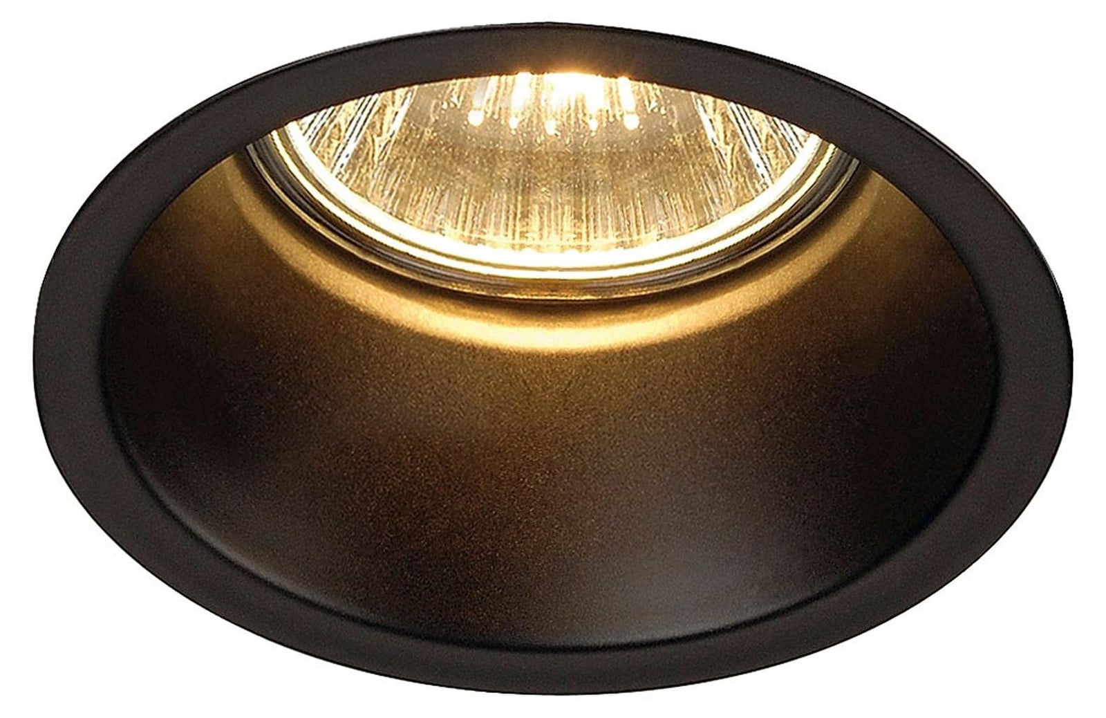 SLV HORN GU10 inbouwspot, rond, matzwart, max. 50W