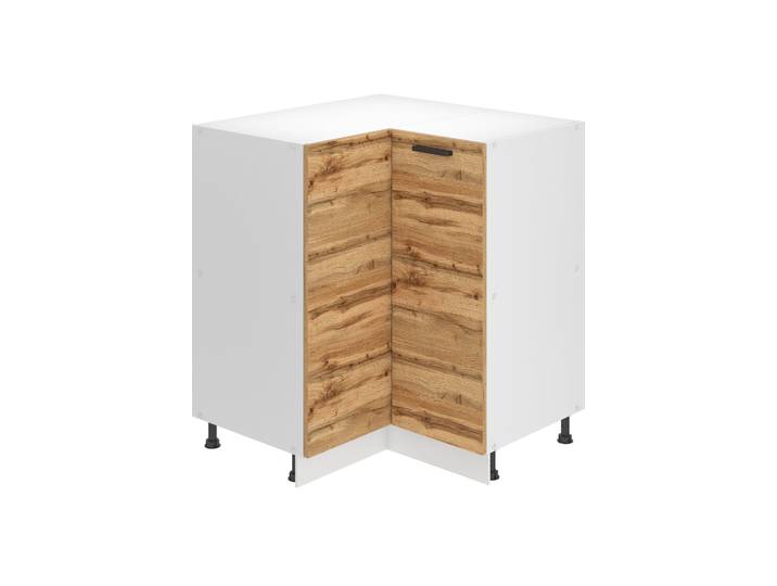 Belini Unterschrank Küche, Küchenunterschrank 90 cm Breite. SNP Küchenunterschrank ohne Arbeitsplatte. Eckschrank Küche mit 1 Tür, Wotan-Eiche