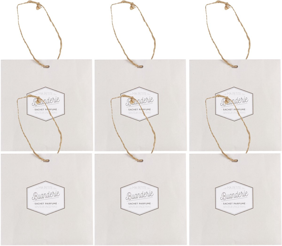 Home deco factory Geurzakjes voor kledingkast - 6 stuks - Beige - Linnen en papier