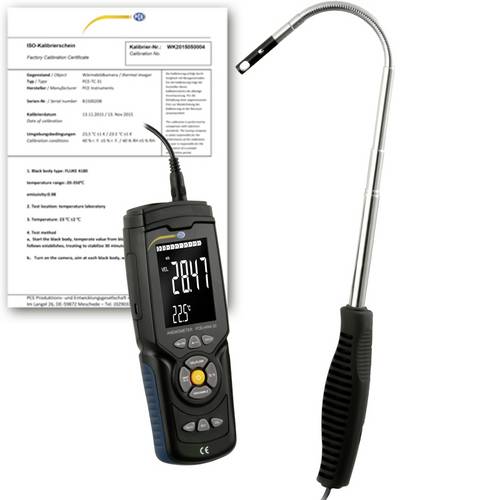 PCE Instruments PCE-HWA 30-ICA Anemometer mit Datenloggerfunktion, mit Temperaturmessfunktion, mit USB-Schnittstelle