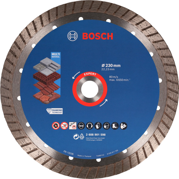 Bosch EXPERT MultiMaterial Diamanttrennscheiben, 230 x 22,23 x 2,4 x 15 mm 2608901598