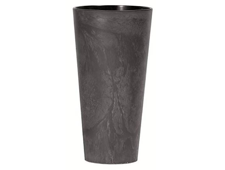 Prosperplast Tubus Slim Effect Blumentopf Pflanzkübel Beton-Design 2in1 inkl. Pflanztopf Rund Kunststoff (300mm, Anthrazit)