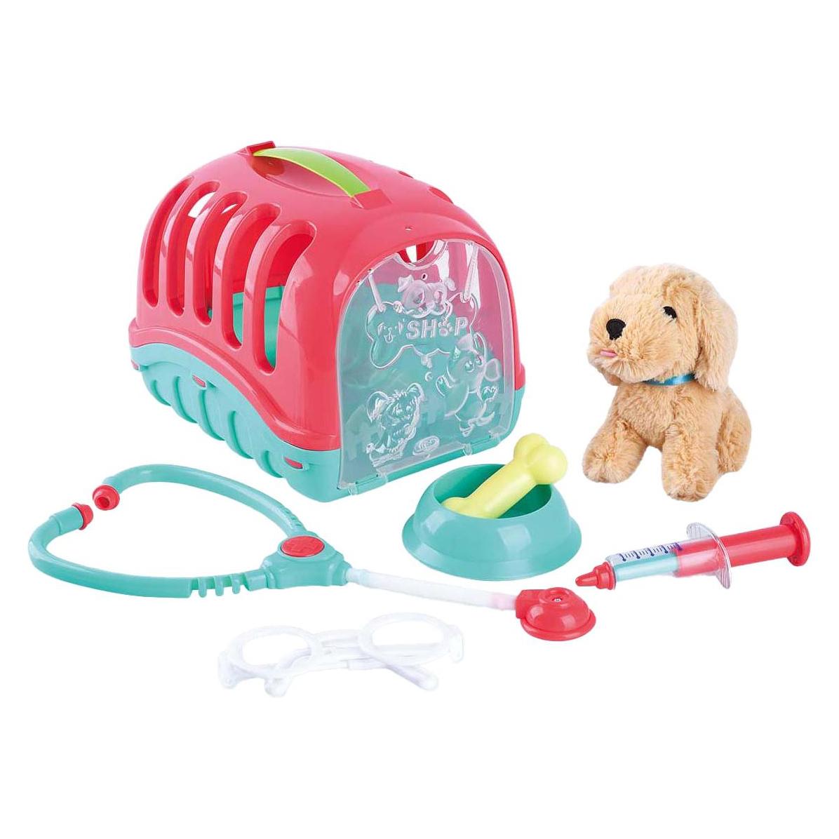 Siva Plüschtier Hund mit Transportbox 7-tlg. (15 cm) (49482787)