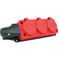 Steckdosenleiste Mehrfachsteckdose 3-fach Aussen Schuko rot 3101-308-1600