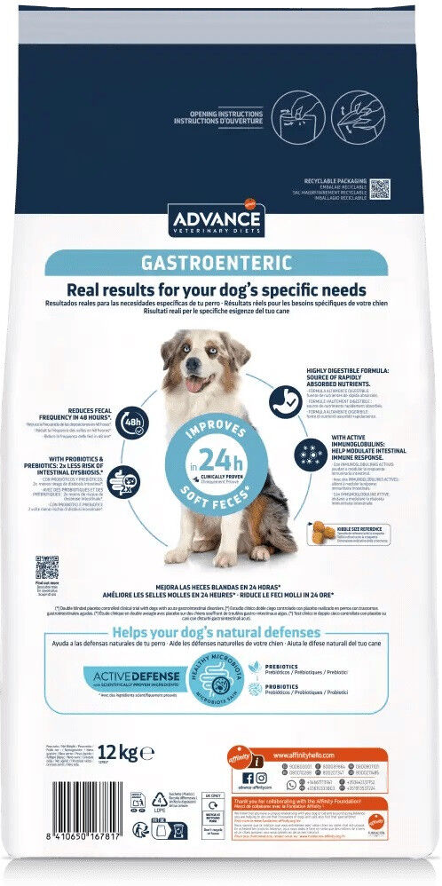 Advance Gastroenteric para Perros 2 x 12 kg