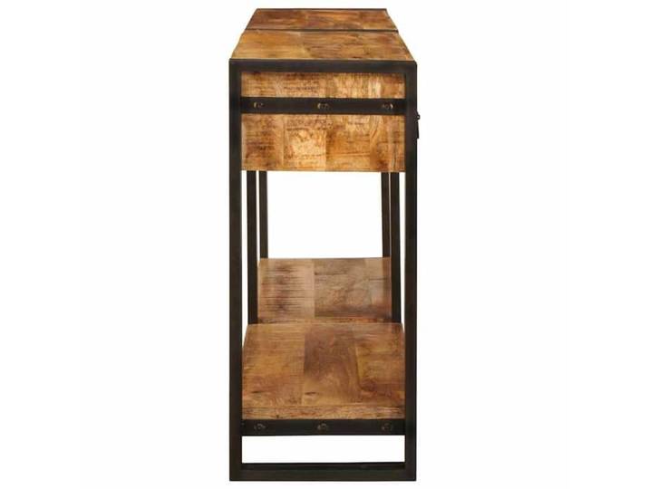 Marron Tables console avec tiroir 2 pcs - CLARENCE - Tables de salon - Marron Bois de Mangue Massif CC100