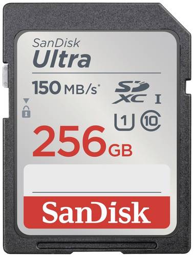 SanDisk SDXC Ultra 256GB (Class 10/UHS-I/150MB/s) SDXC-Karte 256GB UHS-Class 1 Wasserdicht, stoßsicher