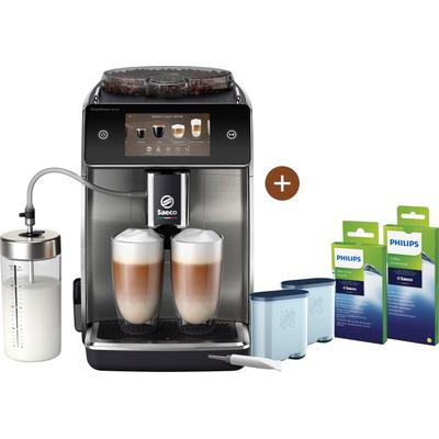 SAECO Kaffeevollautomat "Saeco GranAroma Deluxe SM6685/00", silber (edelstahl, front), B:26,2cm T:44,8cm, Kaffeevollautomaten, Pflegeset CA6707/10 im Wert von UVP 49,99€, Kaffeevollautomat