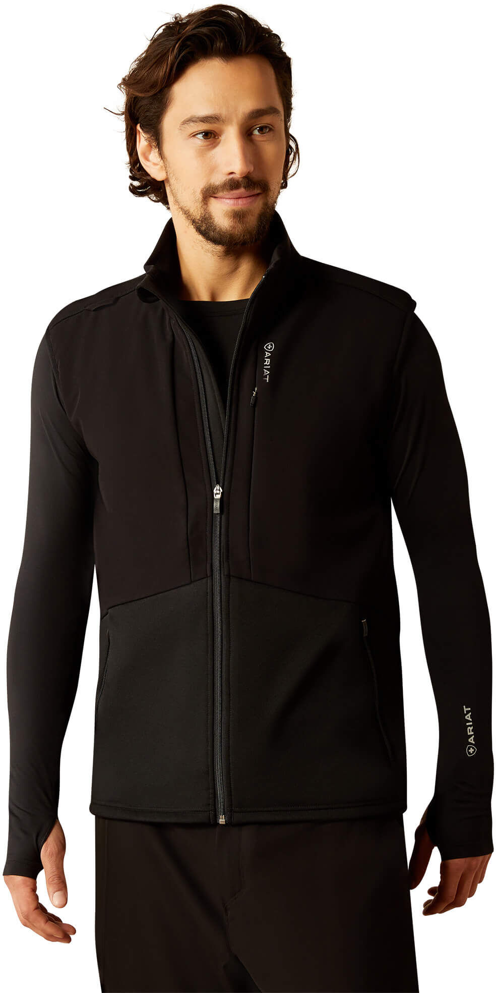 Men's Galen Fleece Scrub Vest in Black, Size: 2XL by Ariat