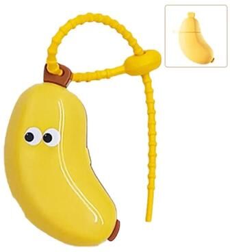 Uplift Essentials Portable Banana Toothbrush Holder Travel Protective Cap yellow