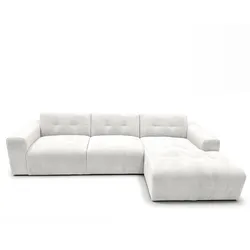ECKSOFA L Form Corlu Weiß 310/165/78 cm – stilvolle kleine Eckcouch Rechts