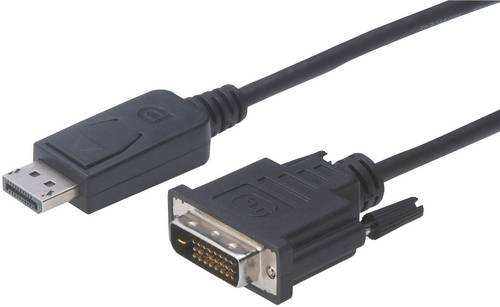 Digitus DisplayPort / DVI Adapterkabel DisplayPort Stecker, DVI-D 24+1pol. Stecker 2.00m Schwarz DB-340301-020-S Rund, doppelt