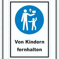 HB-Druck Von Kindern fernhalten Aufkleber A9 (37x52mm)