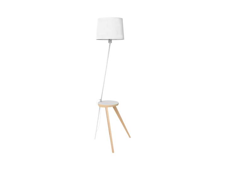 Lampadaire h154 en bois et en métal blanc aluminor