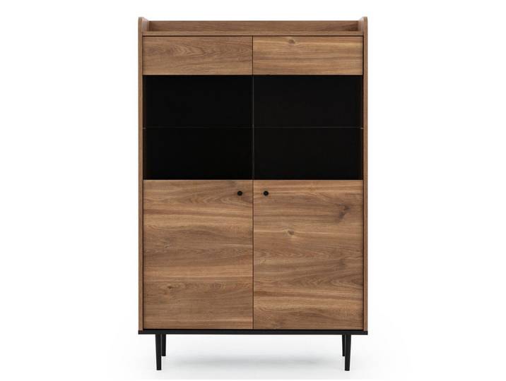 Beautysofa Vitrine VASILIA mit 2 Türen – 90 cm (Brandy Castello, modern & funktional) Breite: 90 cm