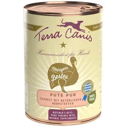 Terra Canis Metzgers Bestes 400g Dose Hundenassfutter Sparpaket 12 x 400 Gramm Pute pur