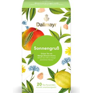Dallmayr Tee Sonnengruß, Grüner- & Früchtetee, 50 g, 20 Pyramidenbeutel