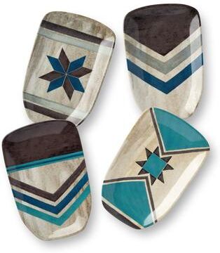 "Certified International Wake At The Lake Set of 4 3-D Oar Canape Plate 7.5"" x 5.25"" x 0.625"" - 7.50""W x 5.25""D x 0.63""H"