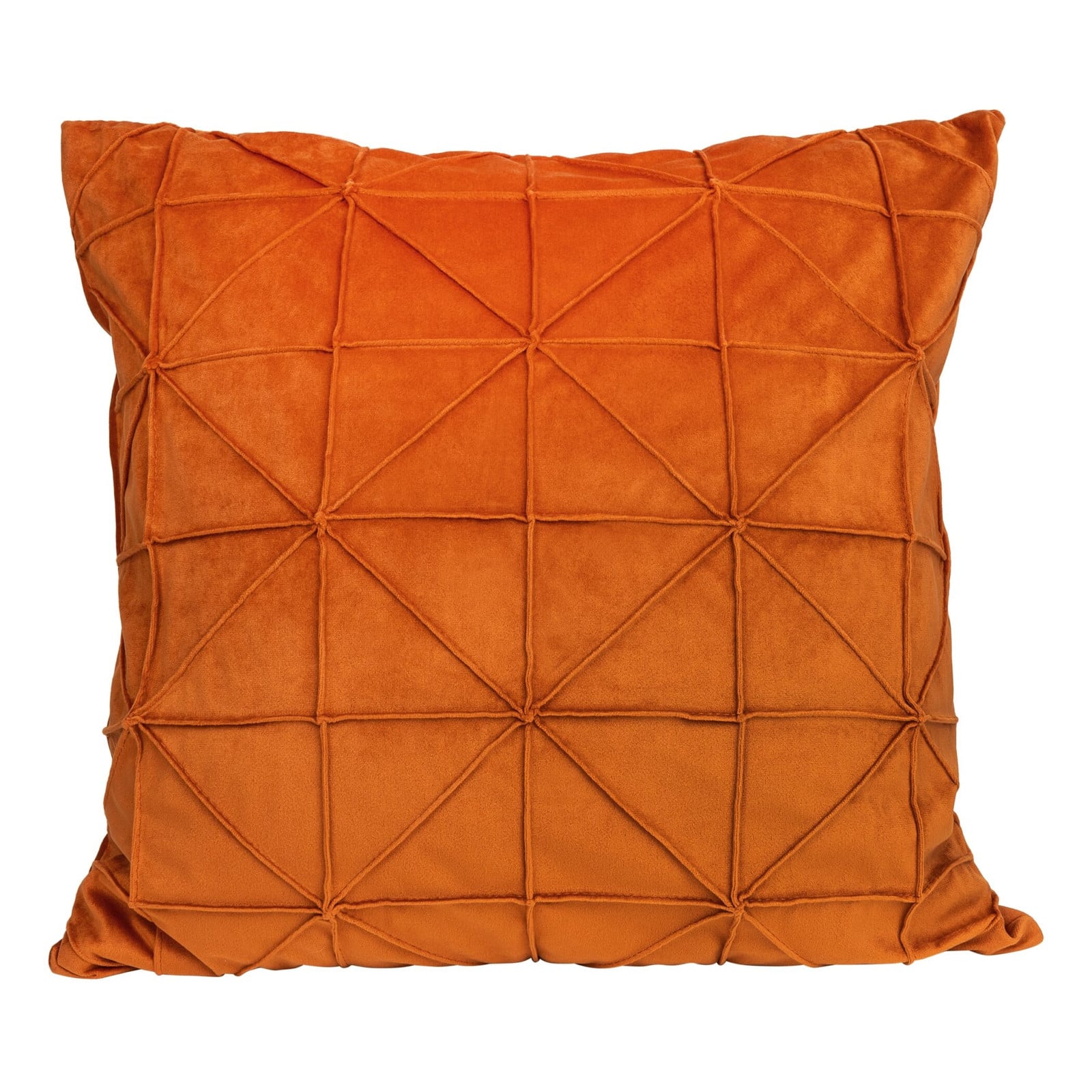 QUVIO Sierkussen met grafisch patroon, Oranje Fluweel, 50 x 50 cm