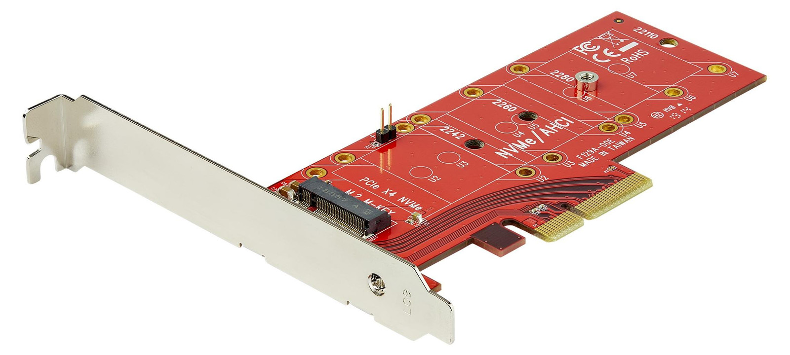StarTech.com M.2 PCIe SSD-adapter PEX4M2E1 - PCIe 3.0 NVMe/AHCI/NGFF M-Key naar PCIe x4 - Rood