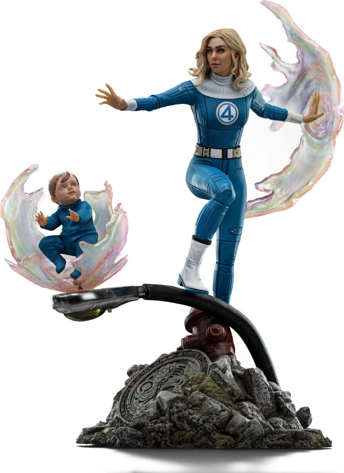 Iron Studios Fantastic Four Art Scale 1/10 Statue Invisible Woman en Franklin Multicolor 27,4 x 27,5 cm