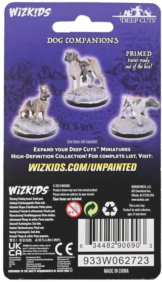 Wiz Kids LLC WizKids Deep Cuts: Dog Companions - Unpainted Miniatures for Roleplaying Games and Skirmish Scenes