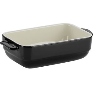 Kela Auflaufform Malin 11934, schwarz, aus Keramik, 22,5 x 12,5 x 6 cm, 1,3 Liter, rechteckig, mit Griffen