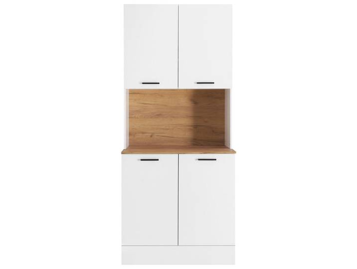 Buffet, Weiß, Eiche, 6 Fächer, 90x210x52 cm, Küchen, Küchenmöbel, Buffetschränke