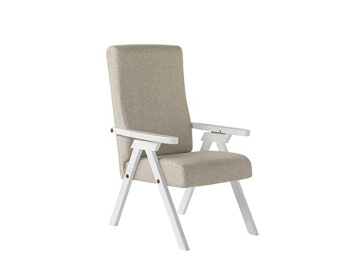 ESSEGI Sessel aus Holz Fiammta SRL Relax neigbar lackiert weiß Stoff Seil abnehmbar