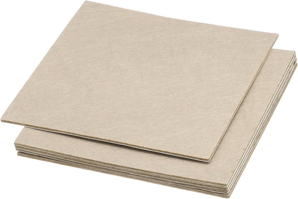 Zelfklevende vierkante vilt pads meubelbeschermers antislip beige 16x6 inch