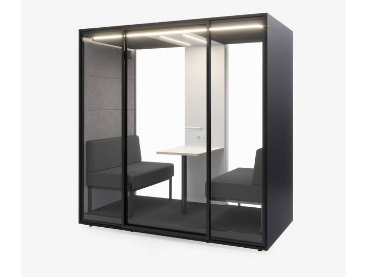 Meetingbox Quattro Anthrazit Weiß Hellgrau Grau Glas Schwarz