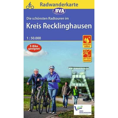 BVA Radwanderkarte Kreis Recklinghausen die schönsten Radtouren 1:50.000, Sonstige von Kreisverwaltung Recklinghausen, KOMPASS Freytag & Berndt,